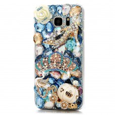 Samsung Galaxy Note 5 - Luxury Handmade Bling Bling 3D Rhinestone Crystal Protective Hard Clear Phone Cover Case - Crown and High Heel